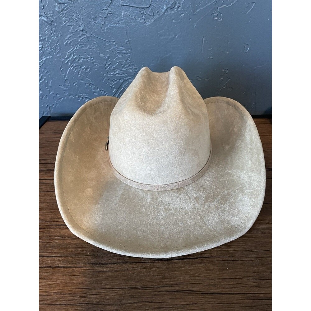 FLUFFY SENSE. Cowboy Hat for Women and Men with Shapeable Wide Brim - Felt Beige